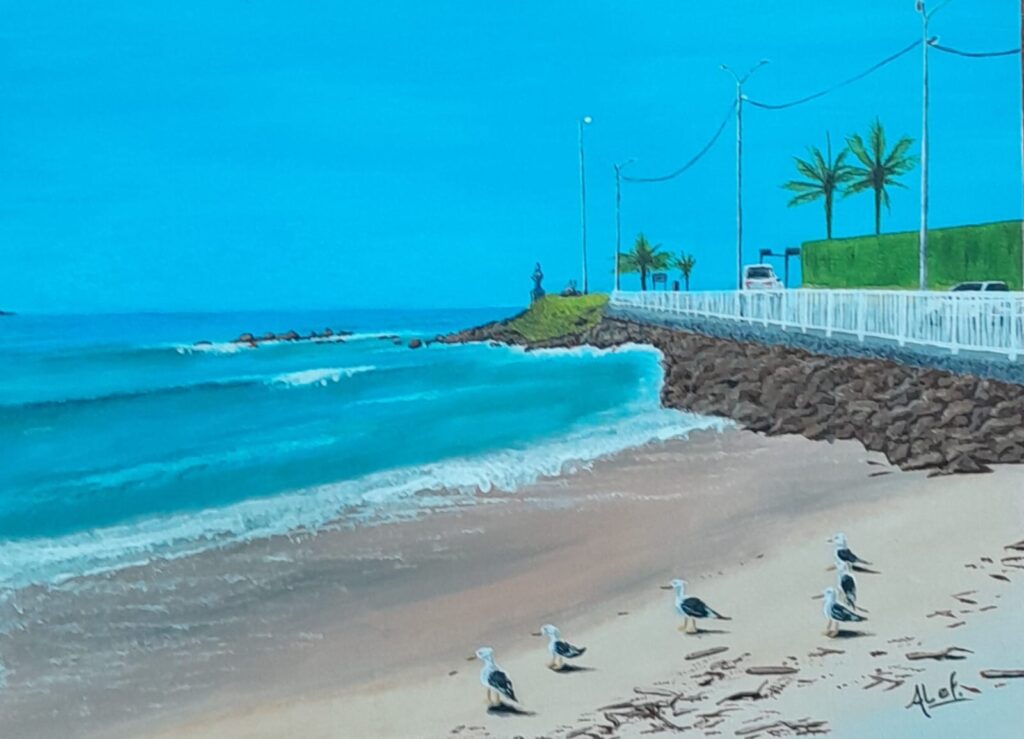 Artista Plástica Zystopa Aula de Pintura em tela em Barra Velha Praia central e Iemanjá de Barra Velha
