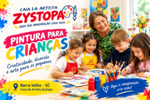Casa da Artista ZYSTOPA, aulas de pintura em tecido em Barra Velha, curso de pintura em tecido Barra Velha SC, aulas de bordado para crianças Barra Velha, curso de artesanato Barra Velha, (413)